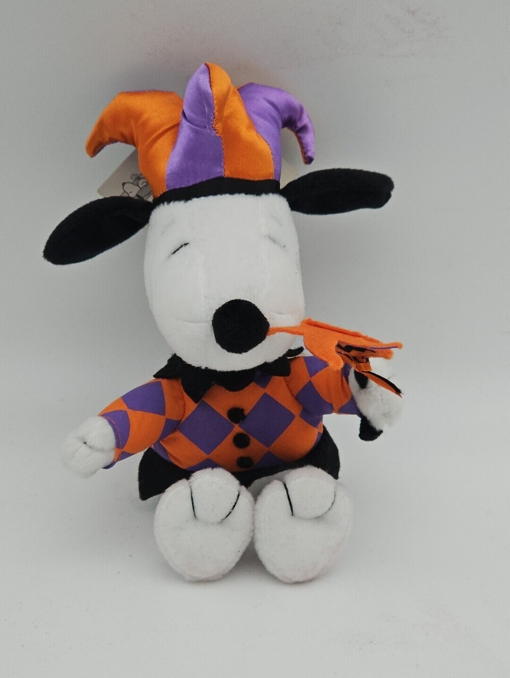 Hallmark Peanuts Snoopy Halloween Jester Stuffed Plush Dog 7inh sitting  Height